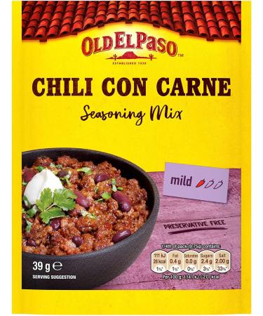 Old El Paso Chilli Con Carne Seasoning Mix Mild - 39g - Buy Online on GoSupps.com