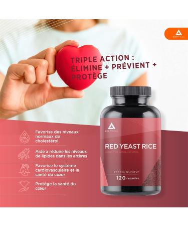Red Yeast Rice Cholesterol 120 Capsules- Monacolina K Coenzyme Q10 Policosanol Guggul- Natural Ingredients- Red Rice Capsules Cholesterol - Buy Online on GoSupps.com