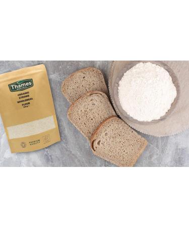 Organic Stoneground Wholemeal Bread Flour-Certified Organic Non-GMO Vegan No Additives No Preservatives Resealable Bag by Thames Organic 1kg - Buy Online on GoSupps.com