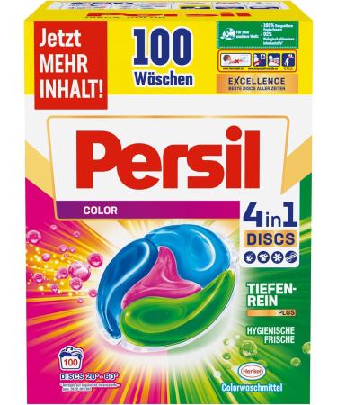 Buy Persil Color 4in1 Discs (100 Wash Loads) - Deep Clean Plus Technology Bright Colors & 92% Biodegradable Ingredients - International Shipping Available - Buy Online on GoSupps.com