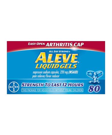 Aleve Liquid Gels Easy Open Arthritis Cap 80 Liquid Gels (Pack of 2)