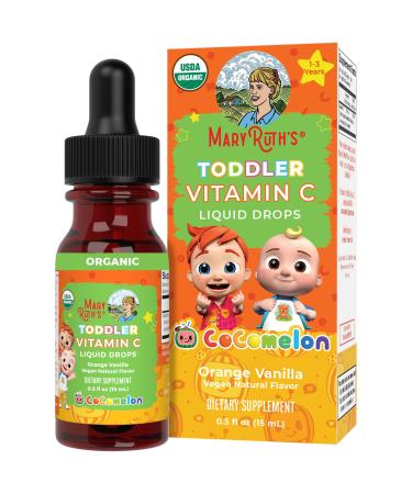 MaryRuth Organics Toddler Vitamin C Drops | USDA Organic Vitamin C Liquid Drops for Toddler | Ages 1-3 Years | Vitamin for Immune Support & Overall Health | Vegan | Non-GMO | 15 Servings