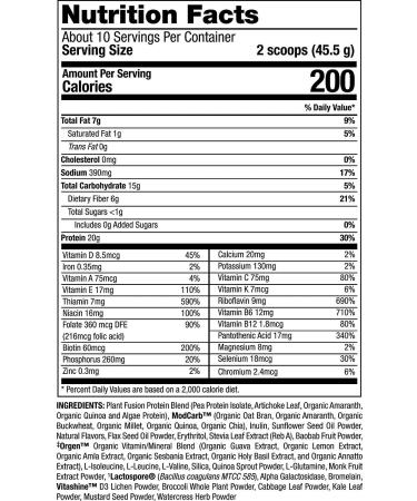 PlantFusion Complete Meal Protein Powder - Vegan, Gluten-Free, Non-GMO, 1 lb Vanilla - Buy Online on GoSupps.com