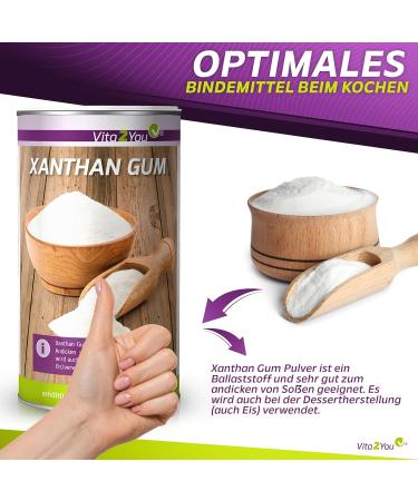 Vita2you Xanthan Gum 250g - Gluten-Free Binding & Stabilizing Powder | Premium Quality Vegan Food Ingredient - Buy Online on GoSupps.com