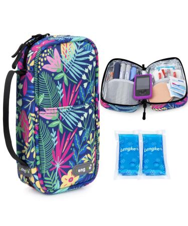 Youshares Insulin cooling bag with 2 cooling packs - 21 * 11.5 * 6cm but large capacity medication Etui For diabetic you keep the supplies safe and cold diabetes bag (rainforest) y10 -rainwald