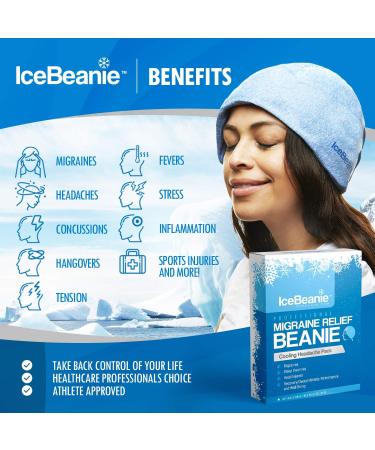 Ice Beanie Natural Migraine Relief - Acupressure Cold Pack Hat for Tension Headaches - Soothing Compression for Pain Relief - Buy Online on GoSupps.com