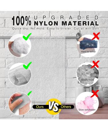 African Net Sponge African Net Long Net Bath Sponge Exfoliating Shower Body Scrubber Back Scrubber Skin Smoother Great for Daily Use (White) - Buy Online on GoSupps.com