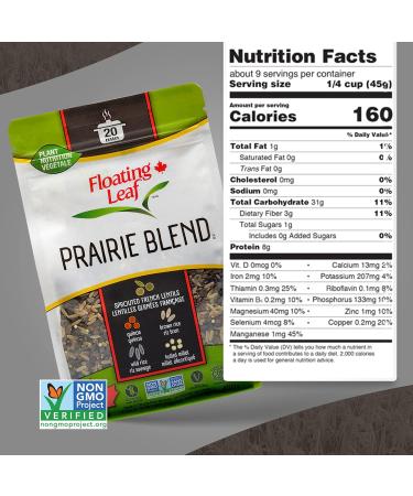 Pack of 3 x 400g Prairie Blend Brown Rice Wild Rice Hulled Millet and Sprouted French Lentils and Quinoa Non Gluten Non-GMO Kosher and Vegan - Floating Leaf - Buy Online on GoSupps.com