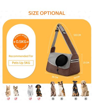 Flovippet Sling for Dogs & Cats - Breathable Dog Carrier Bag for Small Dogs up to 5kg | Soft & Free-Handed Outdoor Travel Bag (Brown) - Buy Online on GoSupps.com