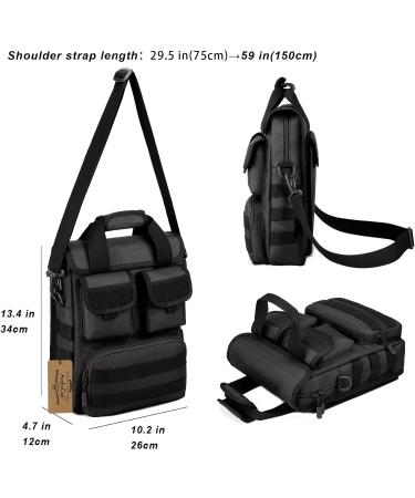ArcEnCiel Tactical Messenger Bag - Men's Military MOLLE Sling Shoulder Pack Briefcase Assault Gear Utility Carry Satchel (Black) - Buy Online on GoSupps.com