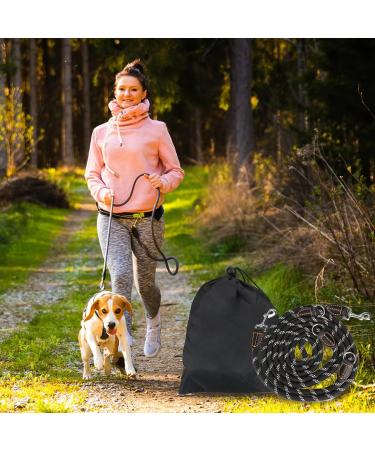 Adjustable Dog Leash for Large & Medium Dogs - Nylon 3m x 15mm Double Liners 2 Carabiner Hooks 3 Rings - Black - Buy Online on GoSupps.com