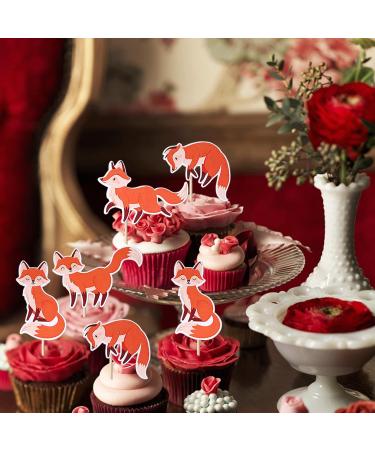 36 Pieces Fox Cupcake Toppers - Wild Animal Birthday Decorations & Muffin Decor for Baby Showers - Buy Online on GoSupps.com