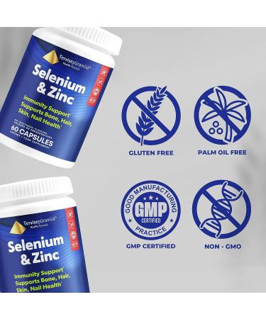 Health Pyramid Selenium & Zinc Supplement for Nail Growth, Bone, Skin & Hair Health - 60 Capsules - Buy Online on GoSupps.com