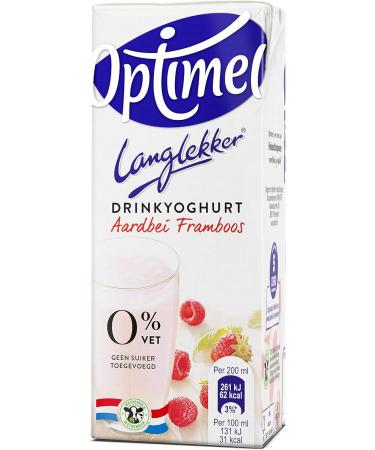 Optimel Drinking Yoghurt Strawberry Raspberry 5 x 6 x 200 ml - Buy Online on GoSupps.com