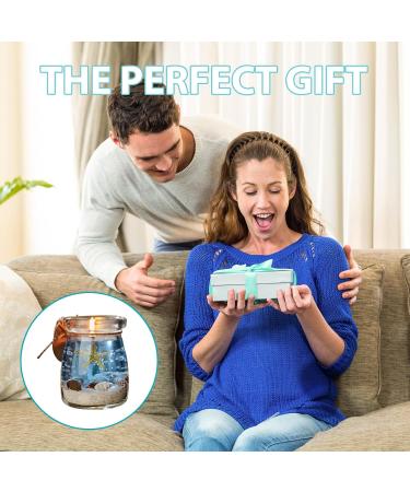 Ocean Theme Gel Candle - Blue Purple Pink | Handmade Starfish & Whelk | 2024 Scented Meditation Decor - Buy Online on GoSupps.com