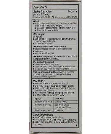 Children's Allergy Relief Liquid Oral Solution | Diphenhydramine HCl | Cherry Flavor | 4 Fl. Oz - Buy Online on GoSupps.com