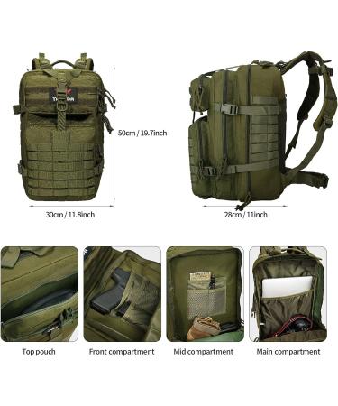 YAKEDA 45L Military Tactical Backpack - Army Survival Pack for Men - Large 3 Day Assault Bag - Green - Buy Online on GoSupps.com