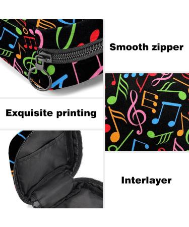 Colorful Music Notes Menstrual Bag - Zippered Pouch for Tampons & Ladies Napkins | Stylish Collector Bag for Women & Girls - Buy Online on GoSupps.com