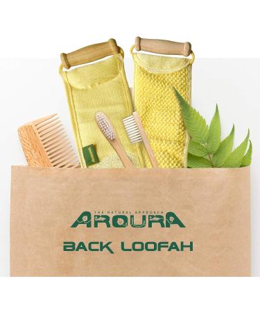 100% Natural Egyptian Back Loofah with Wooden Handle - Eco-Friendly & Non-Toxic - 4 X 31 - Buy Online on GoSupps.com