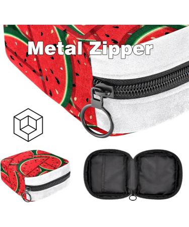 Sanitary Napkin Storage Bag | Period Tampon Makeup Pad Pouch | Cartoon Fruit Watermelon Color - Buy Online on GoSupps.com