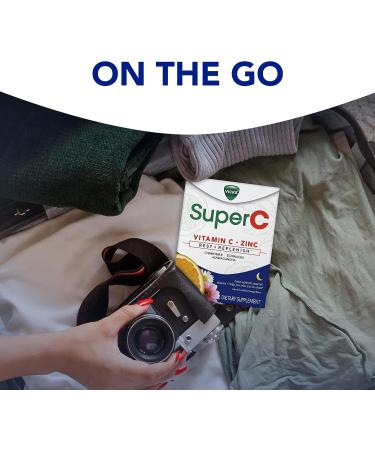 Vicks Super C Nighttime Supplement 28ct - Vitamin C, B Vitamins, Herbal Extracts for Rest & Replenishment - Easy-to-Swallow Coated Tablets - Buy Online on GoSupps.com