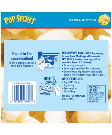 Pop Secret Extra Butter Flavor Microwave Popcorn 3.2 Oz Sharing Bags 12 Ct - Buy Online on GoSupps.com