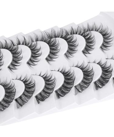Geeneiya Clear Band Cat Eye Lashes Pack - 7 Pairs Natural Wispy Mink DD Curl Russian Strip Short Volume False Eyelashes 15mm Manga - Best Quality Clear Band Fake Lashes - Buy Online on GoSupps.com