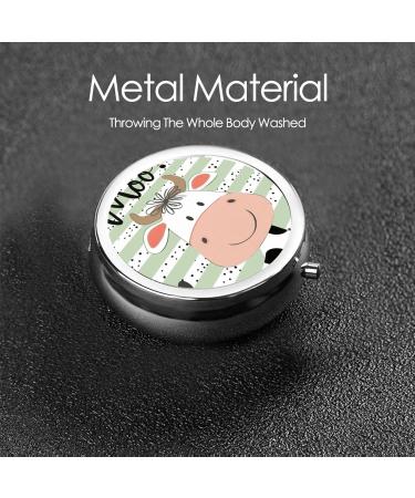 Cartoon Cute Calf Portable Metal Pill Box - Mini 3-Compartment Travel Case for Small Pills Hinged Fastening Design - Perfect for International Shipping - Buy Online on GoSupps.com