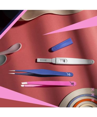 Eyebrow Tweezers Fine Point + Slant Tweezers for Facial Brow and Ingrown Hair Removal Sharp Needle Nose Facial Hair Remover for Women and Men (Multi Colour) - Buy Online on GoSupps.com