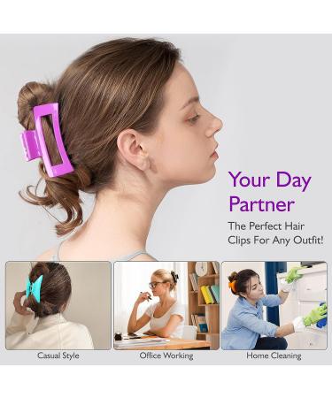 12 Pcs Hair Claw Clips for Women & Girls - Square & D-Shape Styles - Medium Large Size - Strong Hold French Hair Styling Accessories - Buy Online on GoSupps.com
