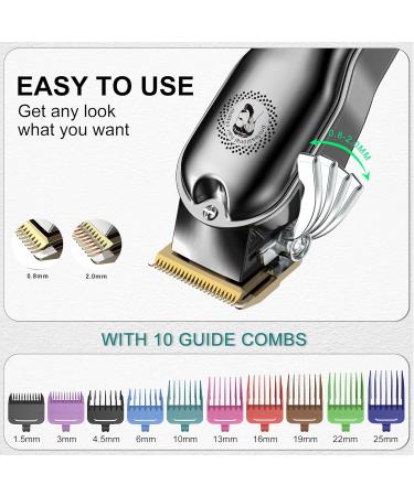 Hatteker Hair Clipper Cordless Hair Trimmer Barber Clipper T-Blade Trimmer Beard Trimmer Nose Trimmer Hair Cutting Grooming Kit Professional IPX7 Waterproof - Buy Online on GoSupps.com