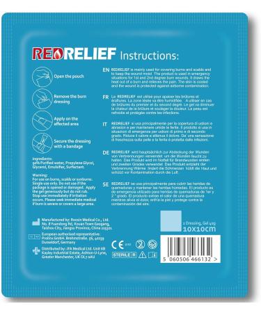 RedRelief Emergency 10x10cm Burn Dressing - Cool, Soothe, Relieve Pain - Buy Online on GoSupps.com