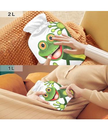Buy Green Frog BAP-Free Hot Water Bottle with Cover | 2L Large Hot Water Bag for Pain Relief & Hot/Cold Compress - International Shipping Available - Buy Online on GoSupps.com
