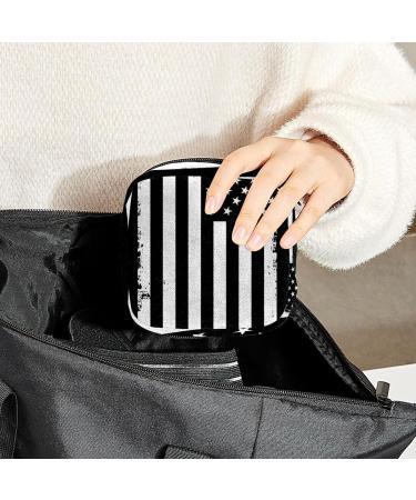 GIAPB Period Bag - Sanitary Napkin & Makeup Storage Pouch, Black American Flag Design | 1754 - Buy Online on GoSupps.com