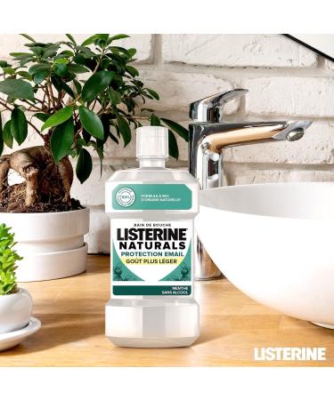Listerine | Naturals Enamel Protection Mouthwash Lighter Taste (500 ml bottle) Daily Mouthwash with Essential Oils Alcohol and Dye Free Oral Care - Buy Online on GoSupps.com