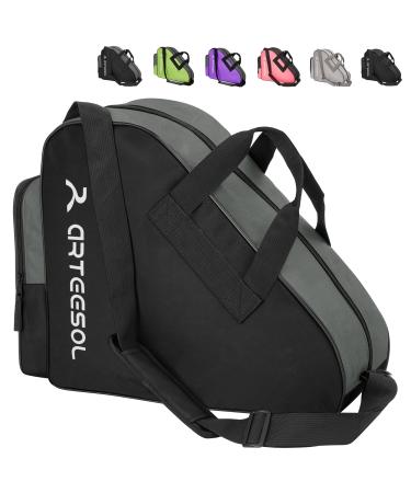 Blackace arteesol roller skates bag inline skates bag ice skates bag skater bag for children/adults black-grey