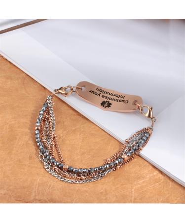 Custom Medical Alert Bracelets for Women | Personalized Emergency ID Jewelry | Allergy & Medical ID Bracelets 6.0-9.0 Inches - Buy Online on GoSupps.com