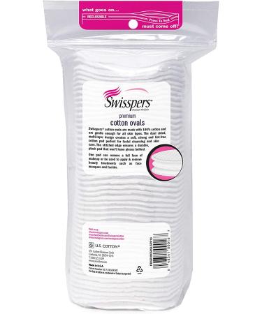 Swisspers Premium 100% Cotton Ovals - 50 Count Reclosable Bags (2 Pack) | Best Quality Cleansing Pads - Buy Online on GoSupps.com