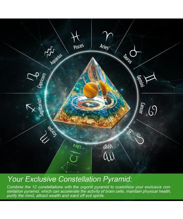 HuiJuKeJi Orgonit Pyramid Libra Crystals Stone Constellation Gifts - 12 Constellations & Tiger Eye Stone Birthstone for Astrology Energy Healing Reiki Chakra Meditation Pyramid 6cm -Libra - Buy Online on GoSupps.com