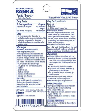 Blistex Kank-A SoftBrush Tooth & Gum Pain Gel 0.07 oz - Relieve Oral Discomfort Fast - Buy Online on GoSupps.com