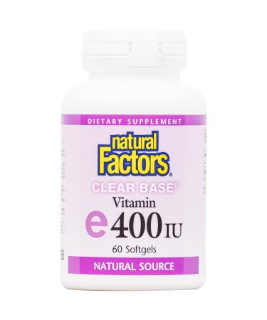 Natural Factors Clear Base Vitamin E 400 IU 60 Softgels