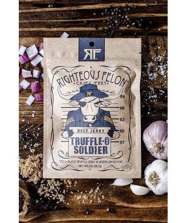Righteous Felon Truffle-O-Soldier Beef Jerky - All-Natural, Locally Sourced, High-Protein Snack - 2oz (Pack of 3) - Buy Online on GoSupps.com