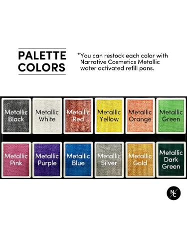 Metallic 12-Color Palette | Luxurious Water-Activated Makeup for SFX Cosplay Theater & Film | Perfect for Artists - Buy Online on GoSupps.com