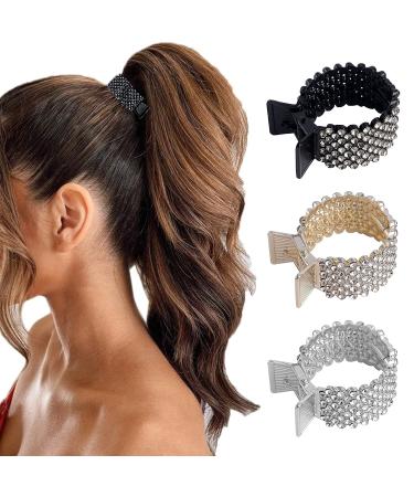 Rhinestone Hair Clip Small Hair Claw Clips for High Ponytail Women Girls Party Headdress Accessories