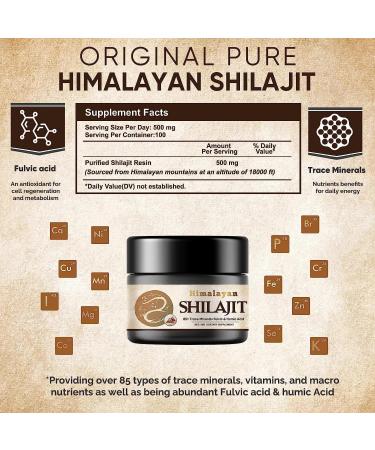 Pure Himalayan Shilajit Resin 50g - Organic with 85+ Trace Minerals & Fulvic Acid - Buy Online on GoSupps.com