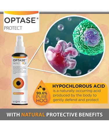 OPTASE Protect Eyelid Cleansing Spray - Hypochlorous Acid for Dry Eye, Blepharitis & Stye - 100ml - Buy Online on GoSupps.com