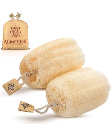 2 Pcs Natural Loofah 7014 - Natural Real Egyptian Shower Loofah Sponge Body Scrubber That Will Get You Clean and Not Just Spread Soap -2 Count(1 Pack)