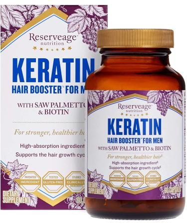 ReserveAge Nutrition Keratin Hair Booster for Men 60 Capsules