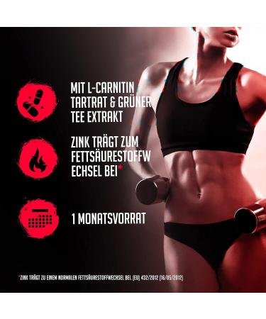 Brrn Demon - High-Dose L-Carnitine & Zinc Formula for Fatty Acid Metabolism - Vegan 180 Capsules for Men & Women - International Shipping Available - Buy Online on GoSupps.com