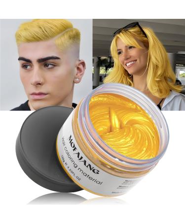 Temporary hair color gold hair color styling hair hartone for men women natural hairstyle pomade temporary hair dye wax for party cosplay & halloween 4.23 ounces (gold) #9 gold